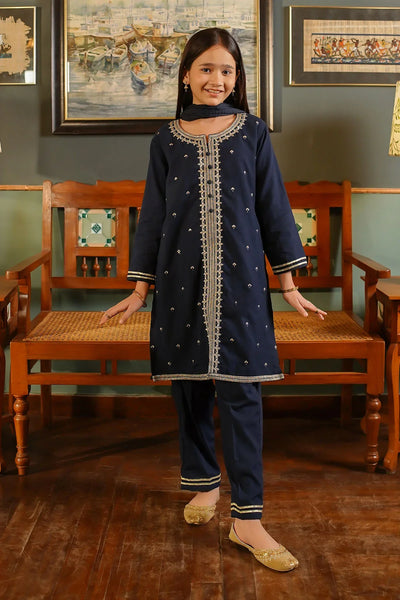 Cotton Embroidered 3 Pc Suit