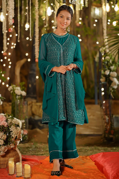 Chiffon Embroidered 3 Pc Suit