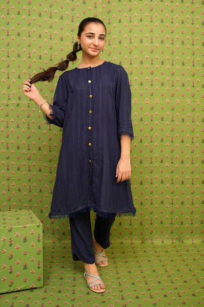Dobby Cotton Embellished 2 Pc Suit