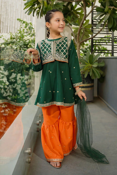 Raw Silk Embroidered 3 Pc Suit