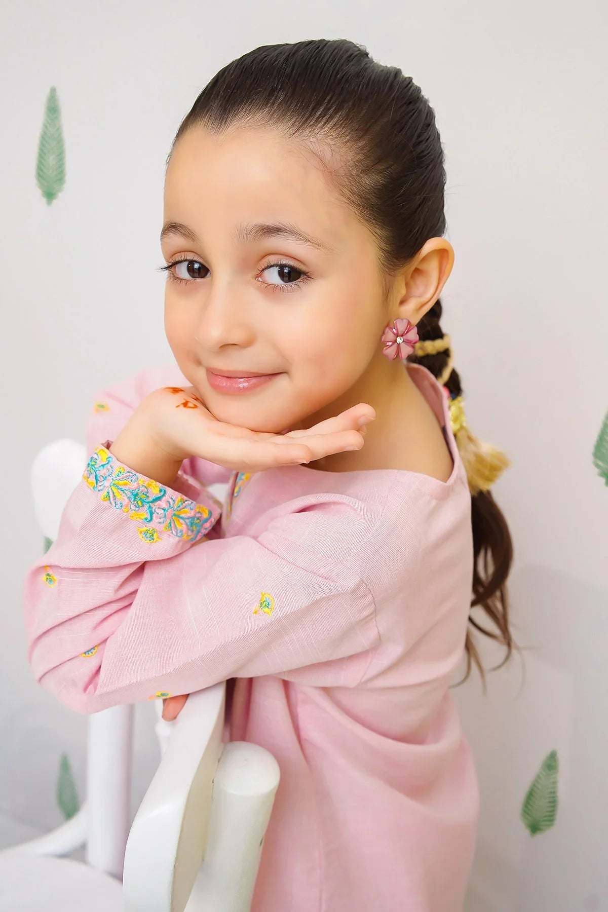 Chambray Embroidered 2 Pc Suit Wear Ochre chambray-embroidered-2-pc-suit-wear-ochre