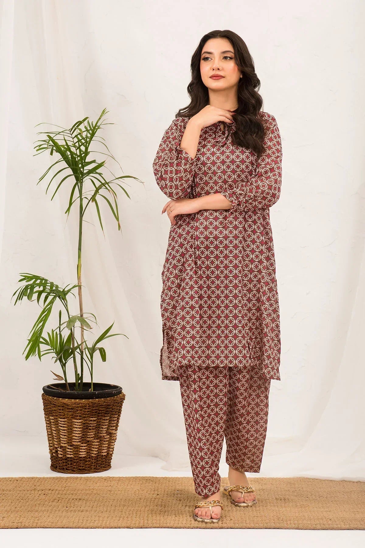 Swiss Lawn Digital Printed 2 Pc Suit - Pakistani Lawn Dress Design Wear Ochre Swiss Lawn Digital Printed 2 Pc Suit - Pakistani Lawn Dress Design Wear Ochre