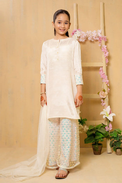 Cotton Silk Hand Adda Work 3 Pc Suit