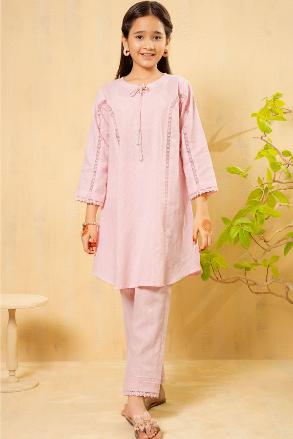 Adorable chambray cotton 2-piece suits & co-ord sets for girls in Pakistan. Trendy, comfortable outfits perfect for parties, 