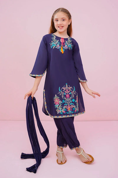 Cotton Embroidered 3 Pc Suit