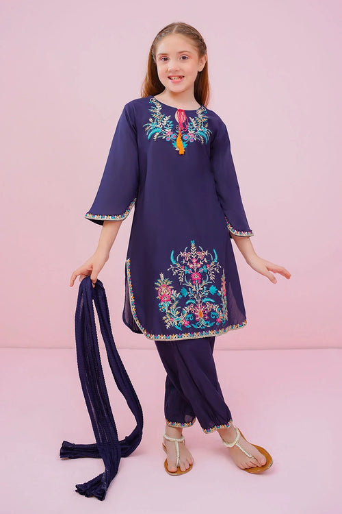 Buy navy blue dresses for girls online in Pakistan at Ochre. Discover premium stitched 3 piece suits crafted