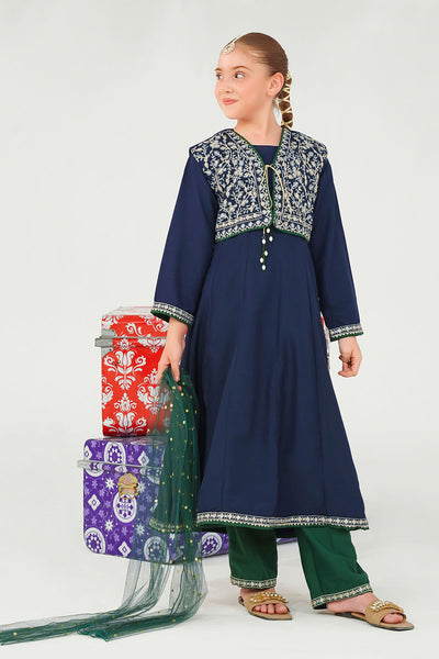 Raw Silk Embroidered 3 Pc Suit