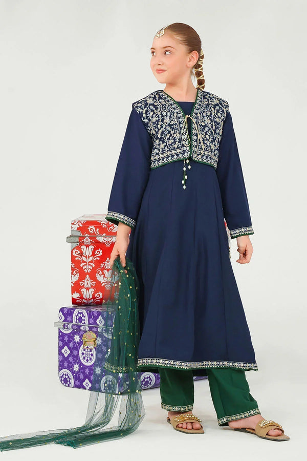 Best Raw Silk Embroidered 3 Pc Suit - Wear Ochre -