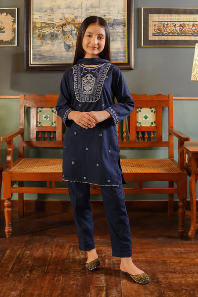 Cotton Embroidered 3 Pc Suit