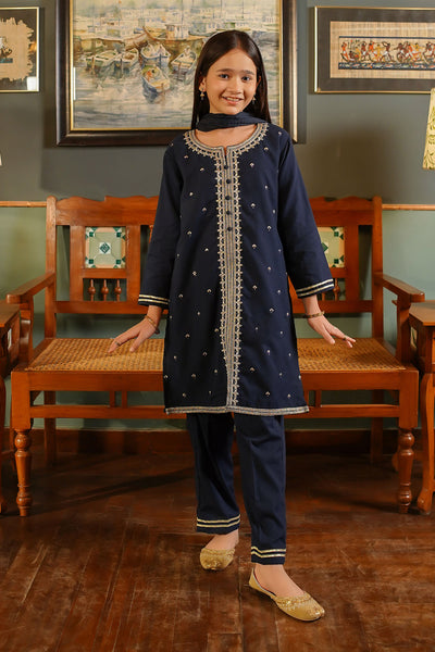 Cotton Embroidered 3 Pc Suit