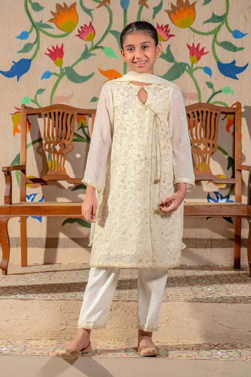 Best Chiffon Embroidered 3 Pc Suit - Wear Ochre -