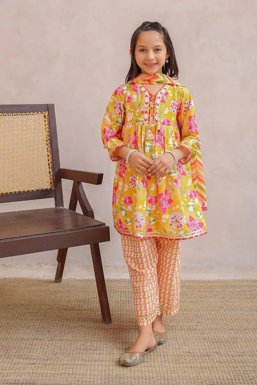 Best Swiss Lawn Digital Printed 3 Pc Suit - Wear Ochre -