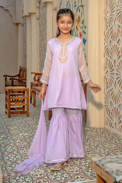 Chiffon Hand Adda Work 3 Pc Suit