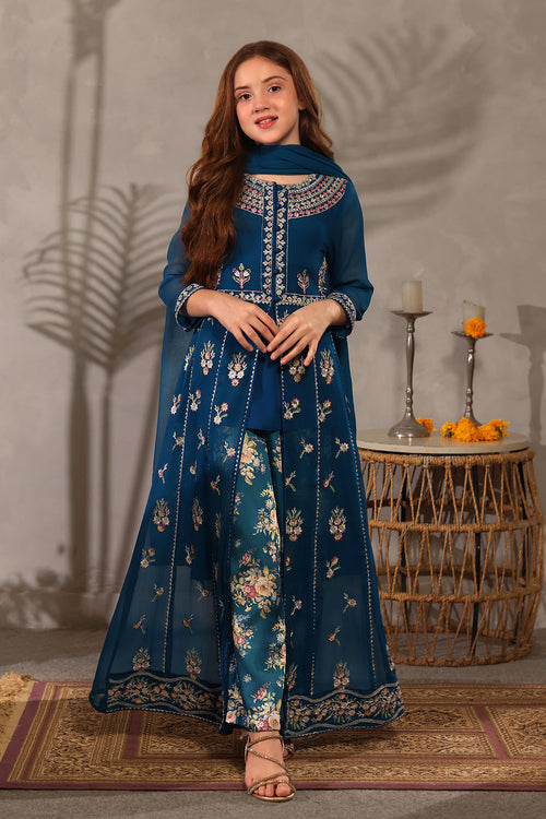 Shop formal dresses for weddings at Ochre. Discover elegant chiffon dresses for girls featuring beautiful embroidery
