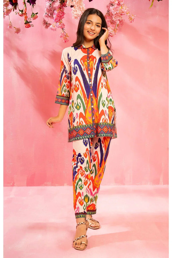 Buy Swiss lawn digital printed 2 pc suits and lawn co ords sets in Pakistan with soft fabrics, elegant prints