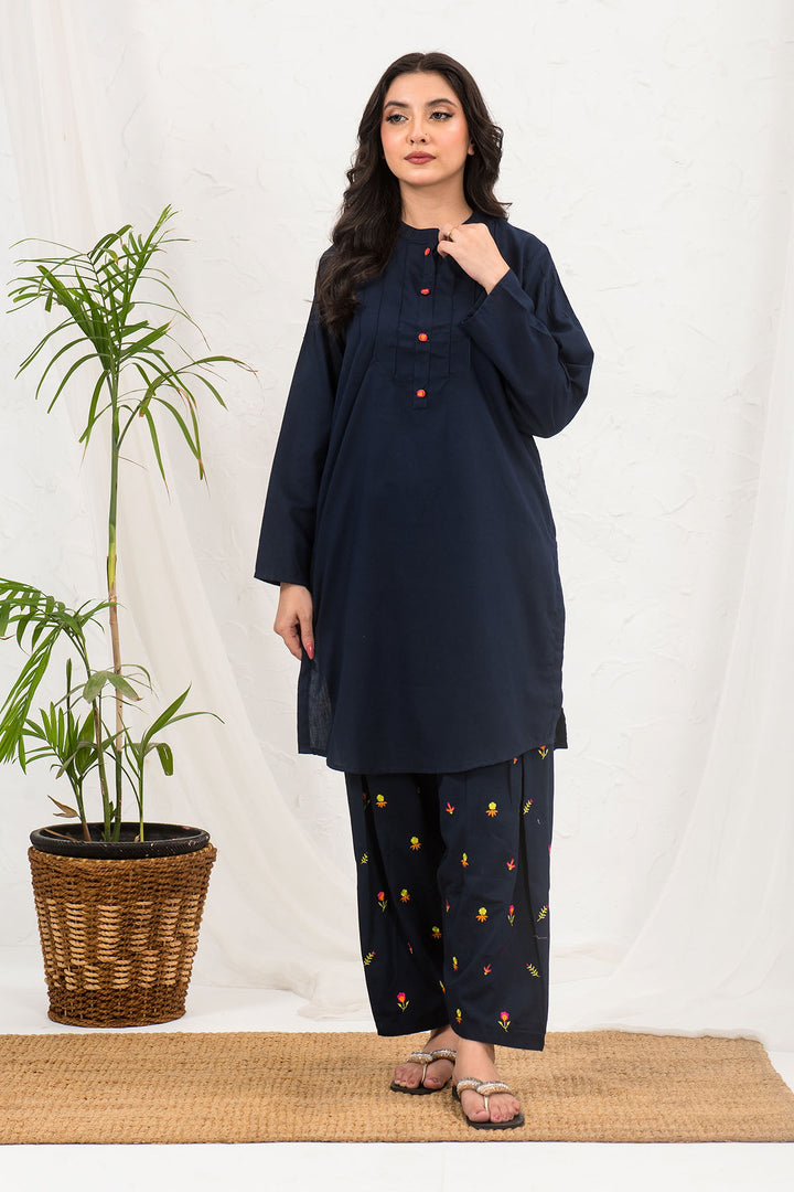 Cotton Embroidered 2 Pc Suit - Wear Ochre