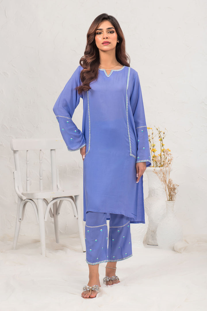 Cotton Embroidered 2 Pc Suit - Wear Ochre