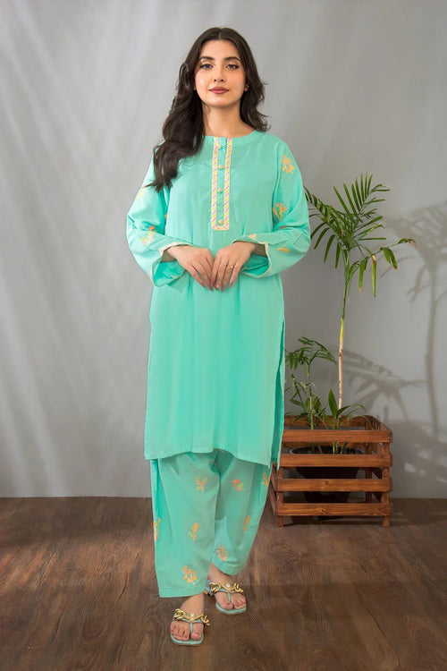 Best Cotton Embroidered 2 Pc Suit - Wear Ochre -