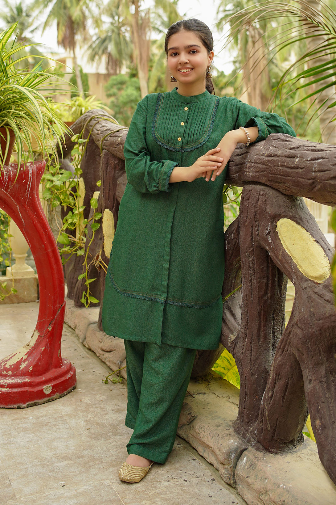 Cotton Karandi 2 Pc Suit - Wear Ochre