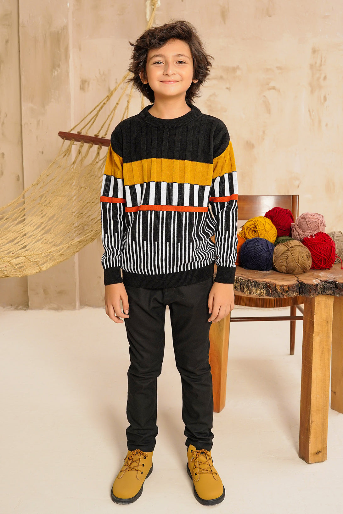 Shop Cotton Viscose Sweater for boys. Soft, breathable fabric provides warmth and comfort, perfect for stylish winter outfits and trendy sweater designs.
