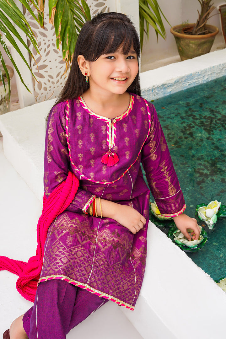 Cotton Jacquard 3 Pc Suit - Wear Ochre
