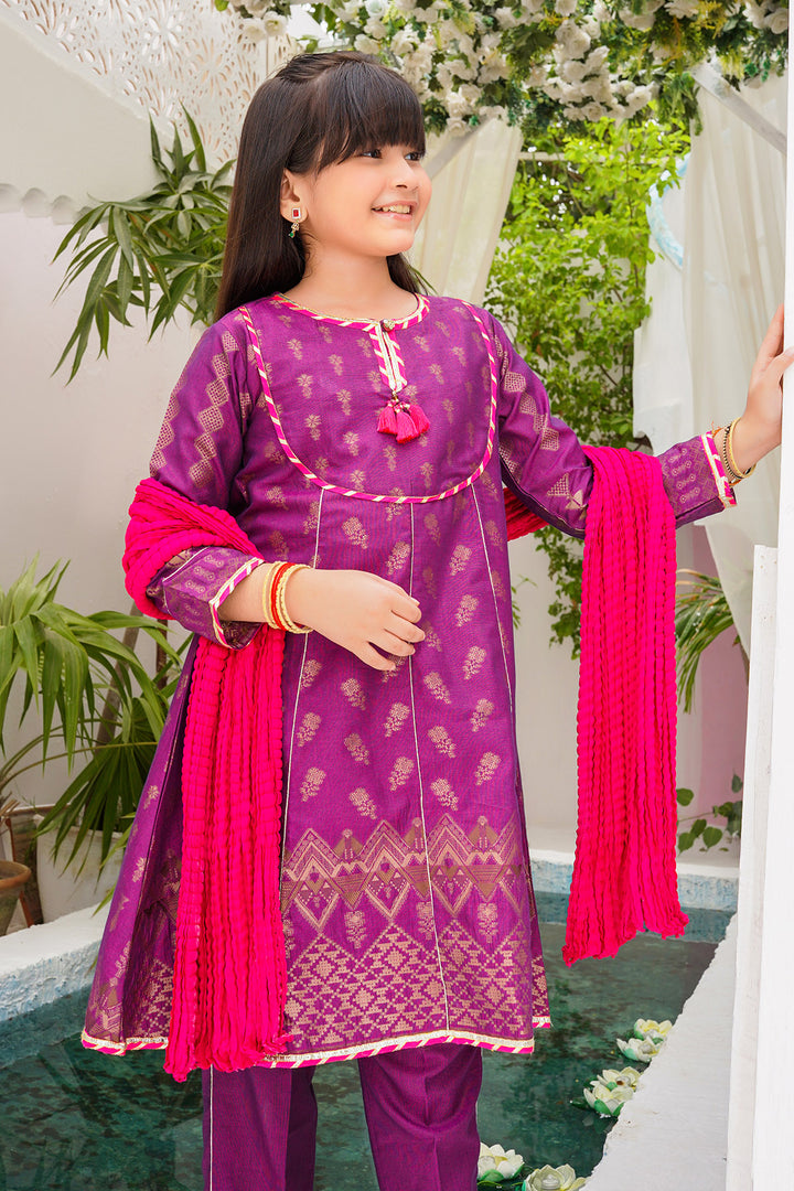 Cotton Jacquard 3 Pc Suit - Wear Ochre