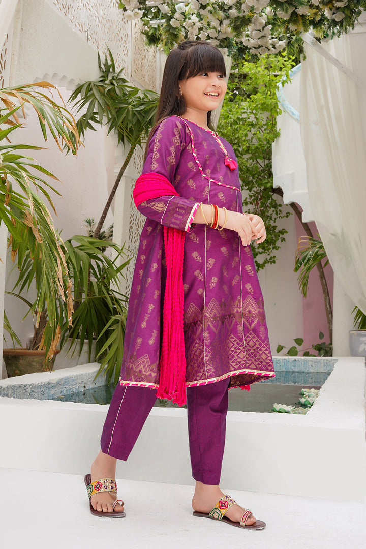 Cotton Jacquard 3 Pc Suit - Wear Ochre