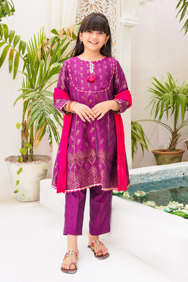 Cotton Jacquard 3 Pc Suit - Wear Ochre