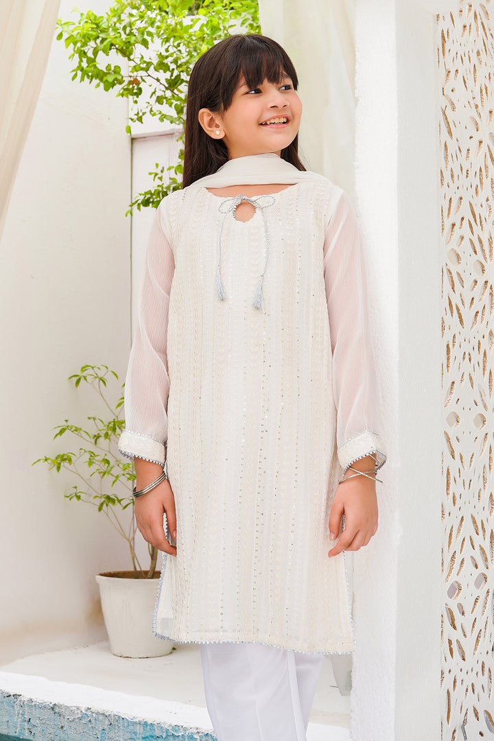 Chiffon Embroidered 3 Pc Suit - Wear Ochre