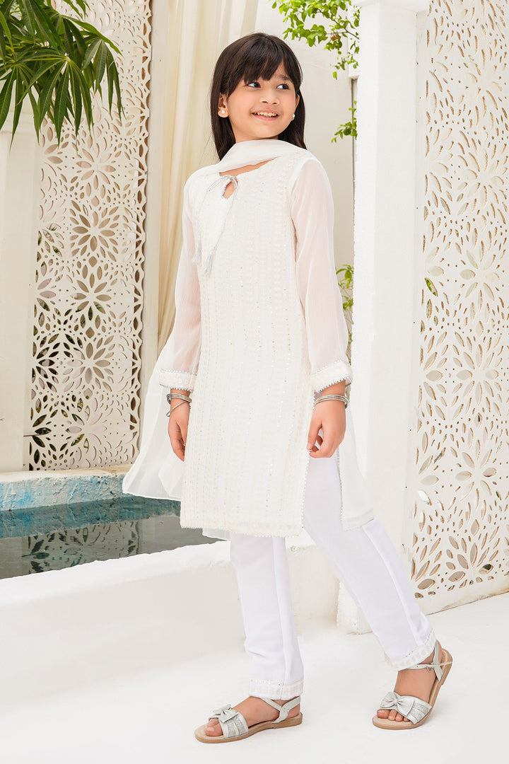 Chiffon Embroidered 3 Pc Suit - Wear Ochre