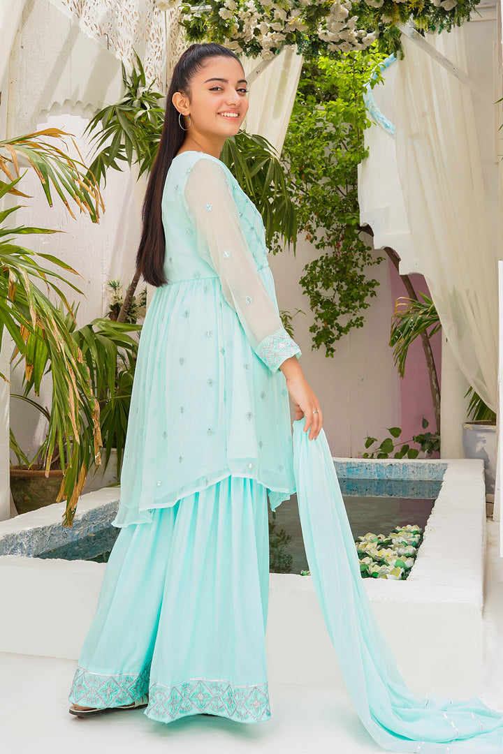 Chiffon Embroidered 3 Pc Suit - Wear Ochre