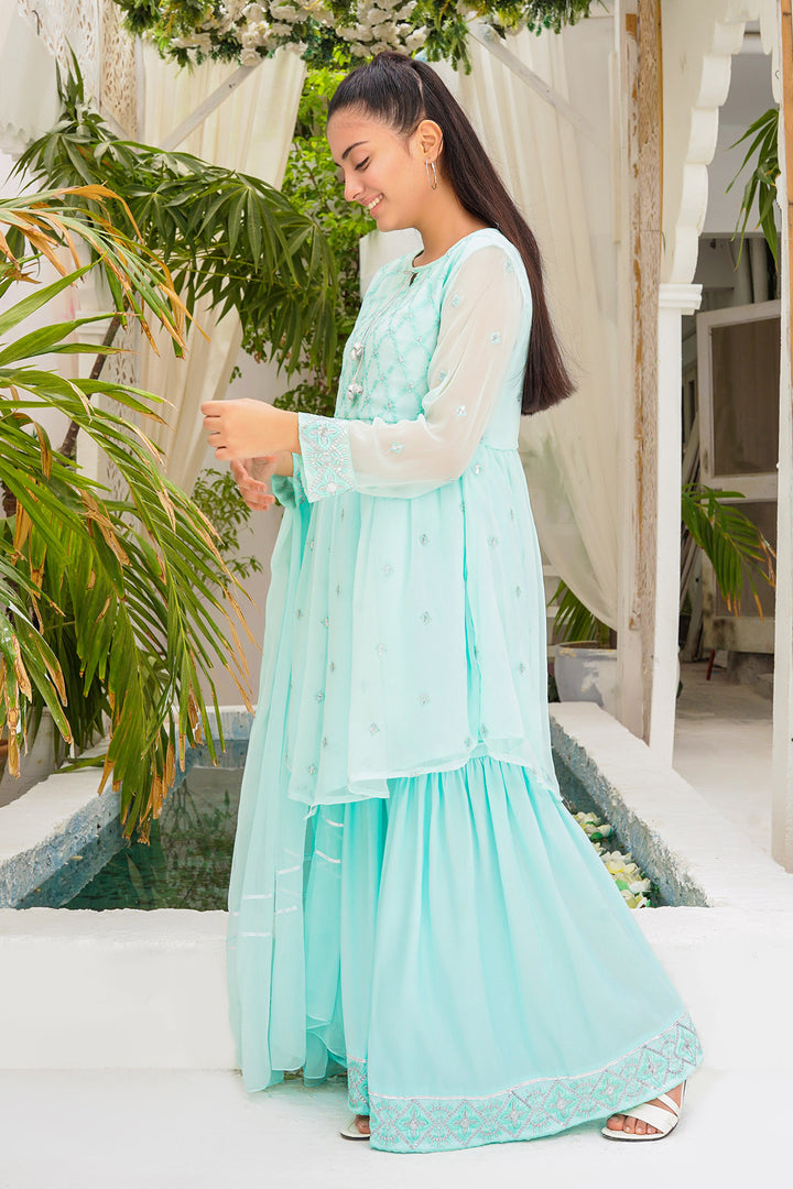 Chiffon Embroidered 3 Pc Suit - Wear Ochre
