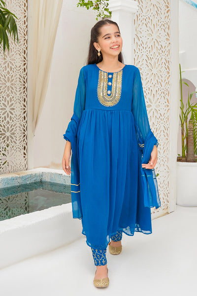 Chiffon Hand Adda Work 3 Pc Suit