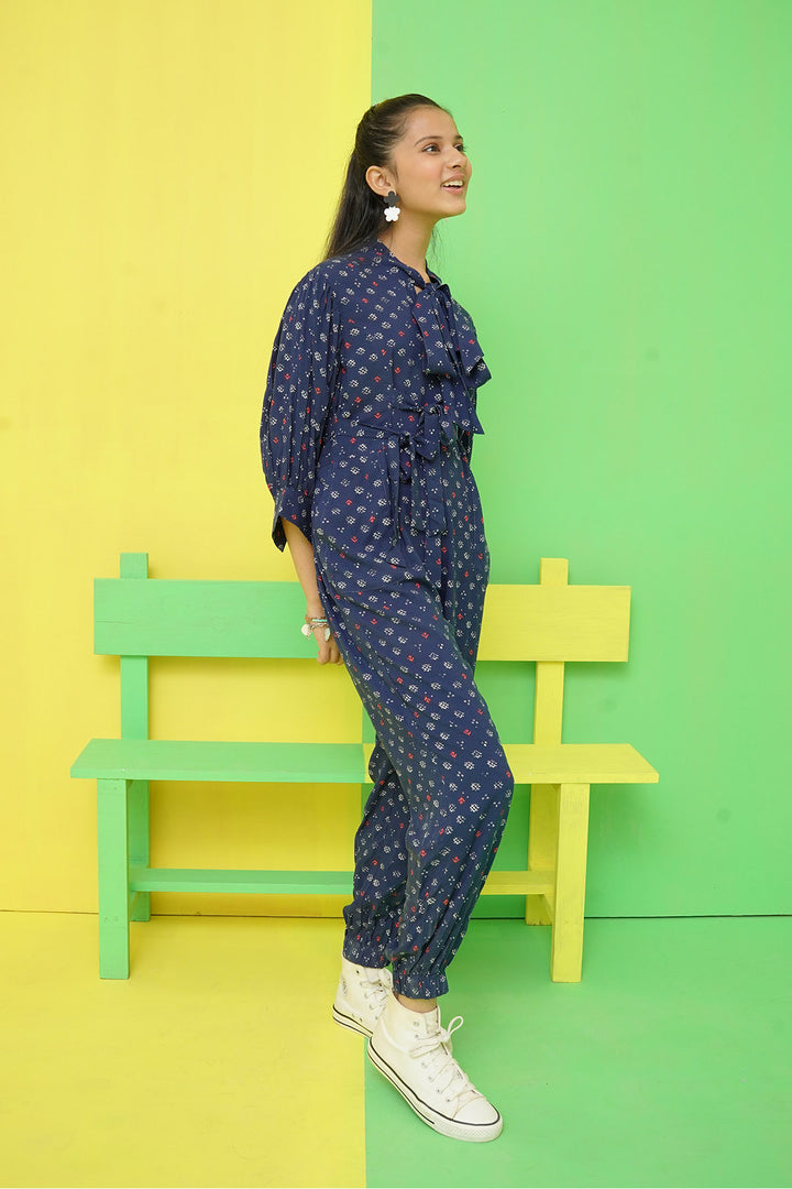 Linen Printed Jumpsuit - Wear Ochre