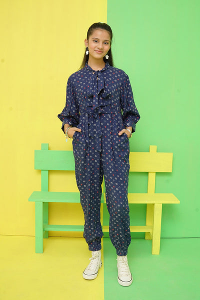 Linen Printed Jumpsuit