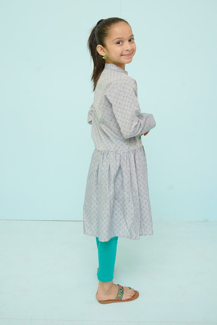 Chambray Cotton Embroidered Top - Wear Ochre