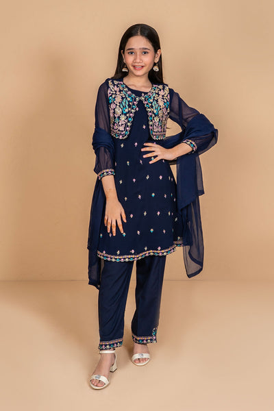 Chiffon Embroidered 3 Pc Suit