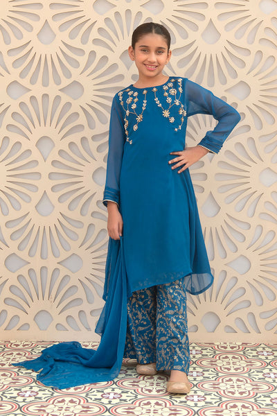 Chiffon Hand Adda Work 3 Pc Suit