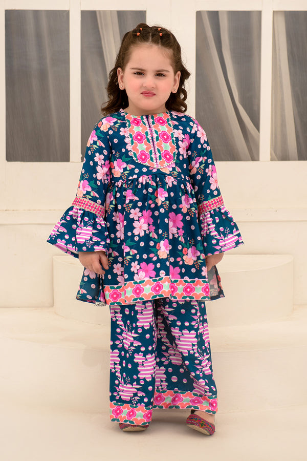 Herringbone Digital Printed 2 Pc Suit - Wear Ochre