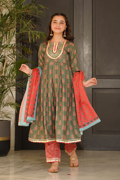 Herringbone Digital Printed 3 Pc Suit