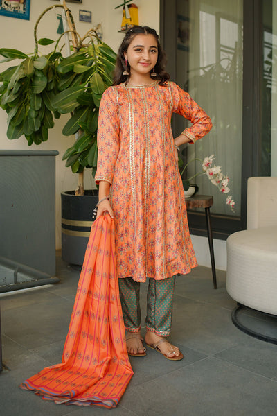 Herringbone Digital Printed 3 Pc Suit
