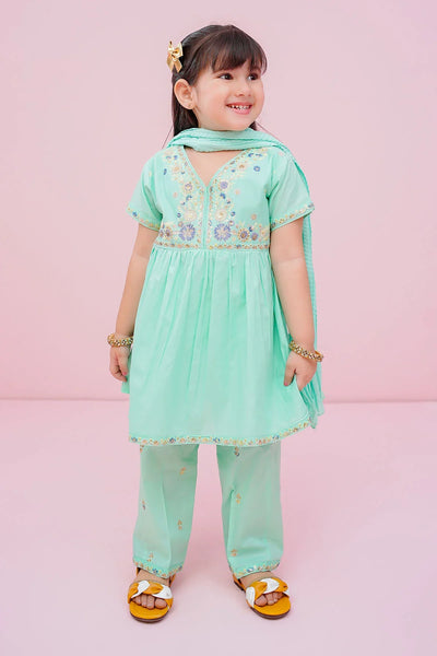 Cotton Embroidered 3 Pc Suit