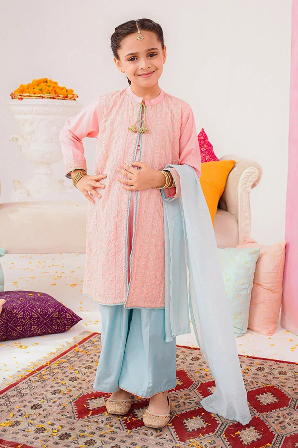 Best Cotton Silk Embroidered 3 Pc Suit - Wear Ochre -