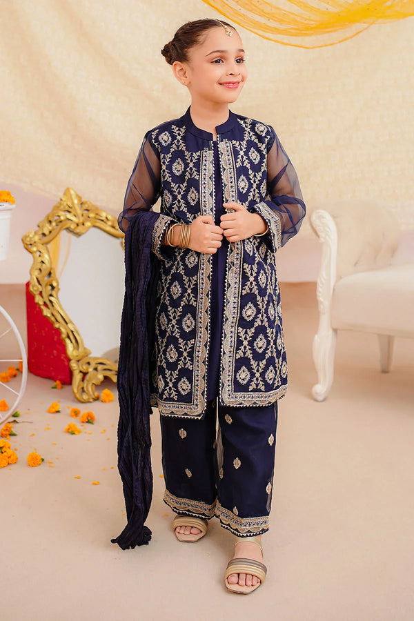 Best Organza Embroidered 3 Pc Suit - Wear Ochre -