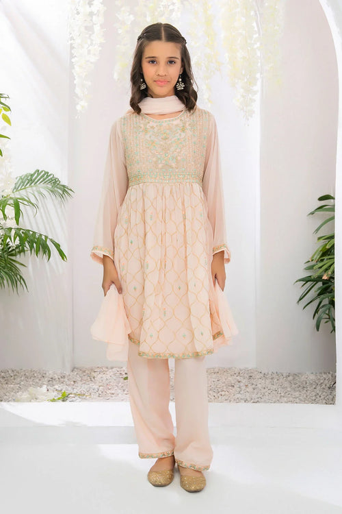 Best Chiffon Embroidered 3 Pc Suit - Wear Ochre -