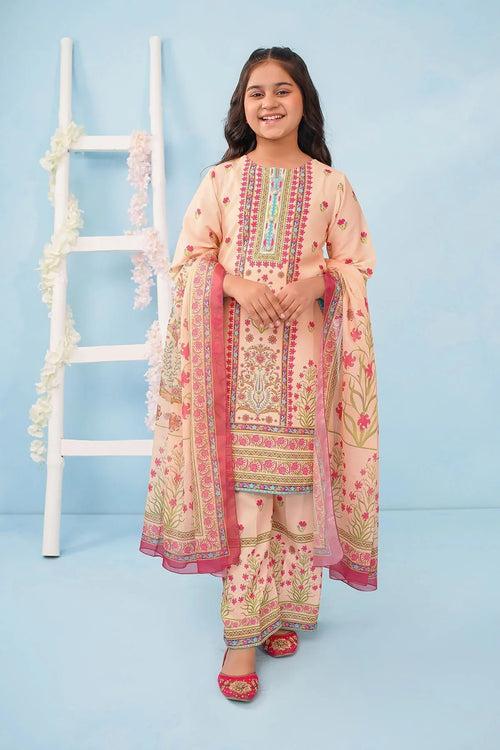 Best Poly Lawn Digital Printed 3 Pc Suit - Wear Ochre -