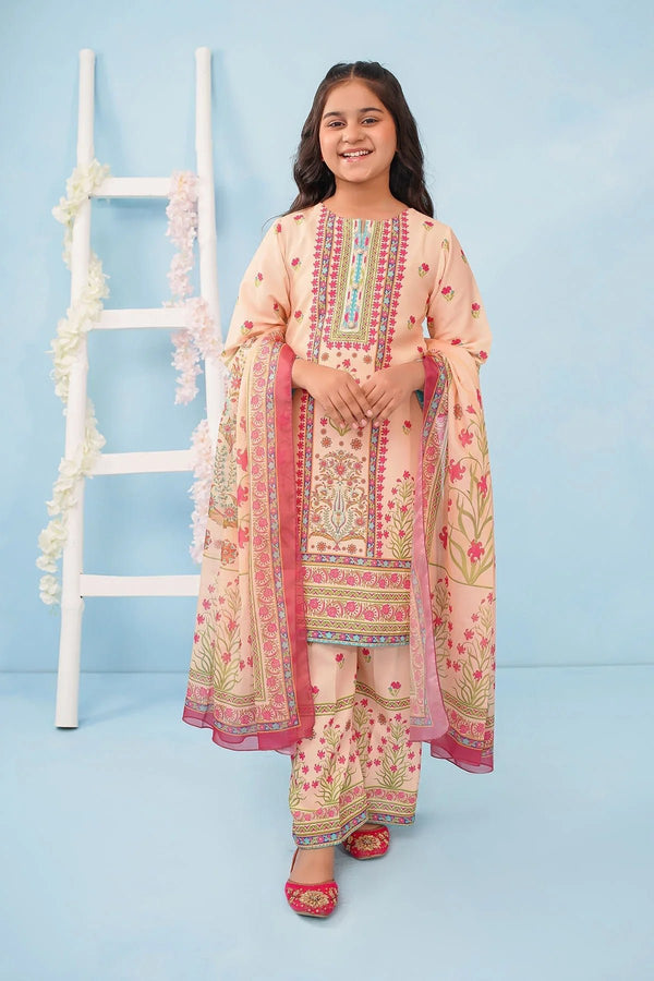 Best Poly Lawn Digital Printed 3 Pc Suit - Wear Ochre -