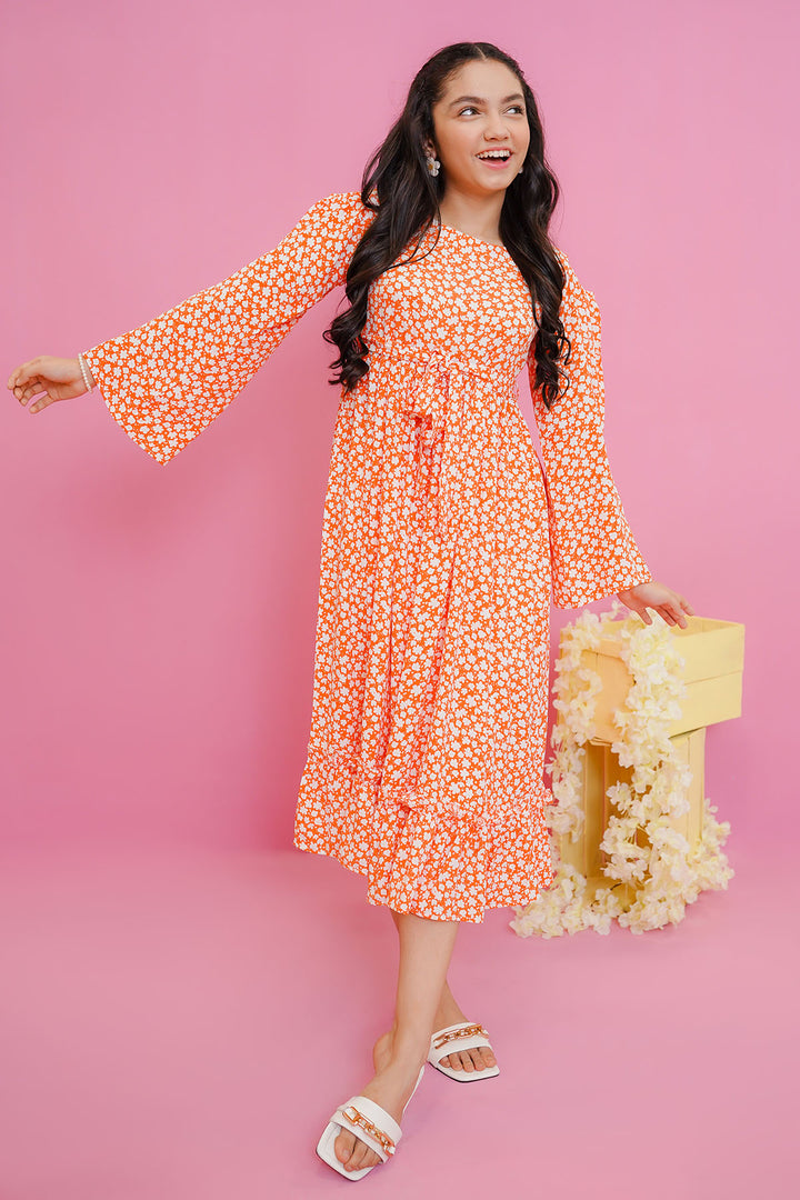 Crepe Printed Dress - Wear Ochre