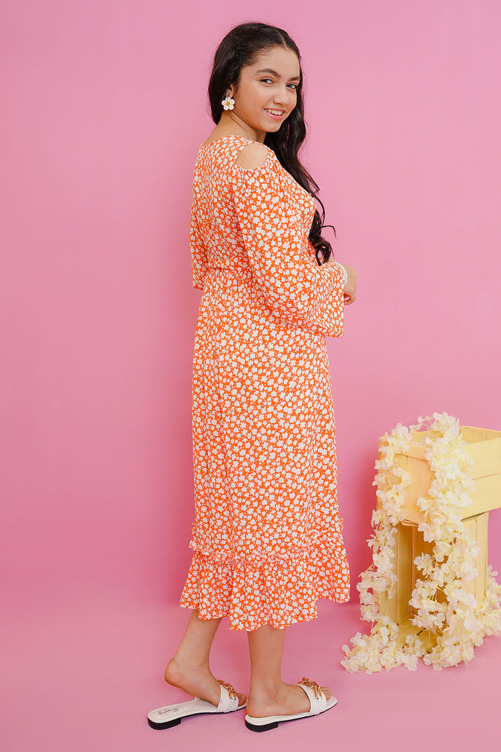Crepe Printed Dress - Wear Ochre