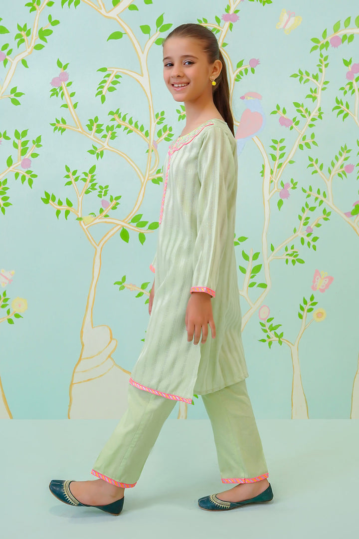 Cotton Jacquard Embroidered 2 Pc Suit - Wear Ochre